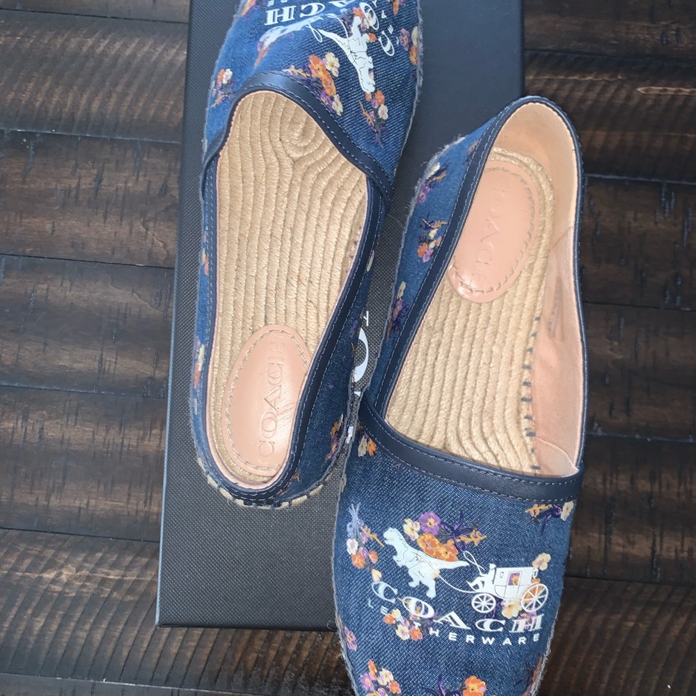 Denim Floral Espadrilles